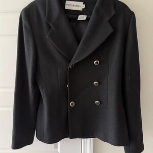 JH Collectibles Women's Black Double-Breasted Blazer Menswear Inspired Size 10